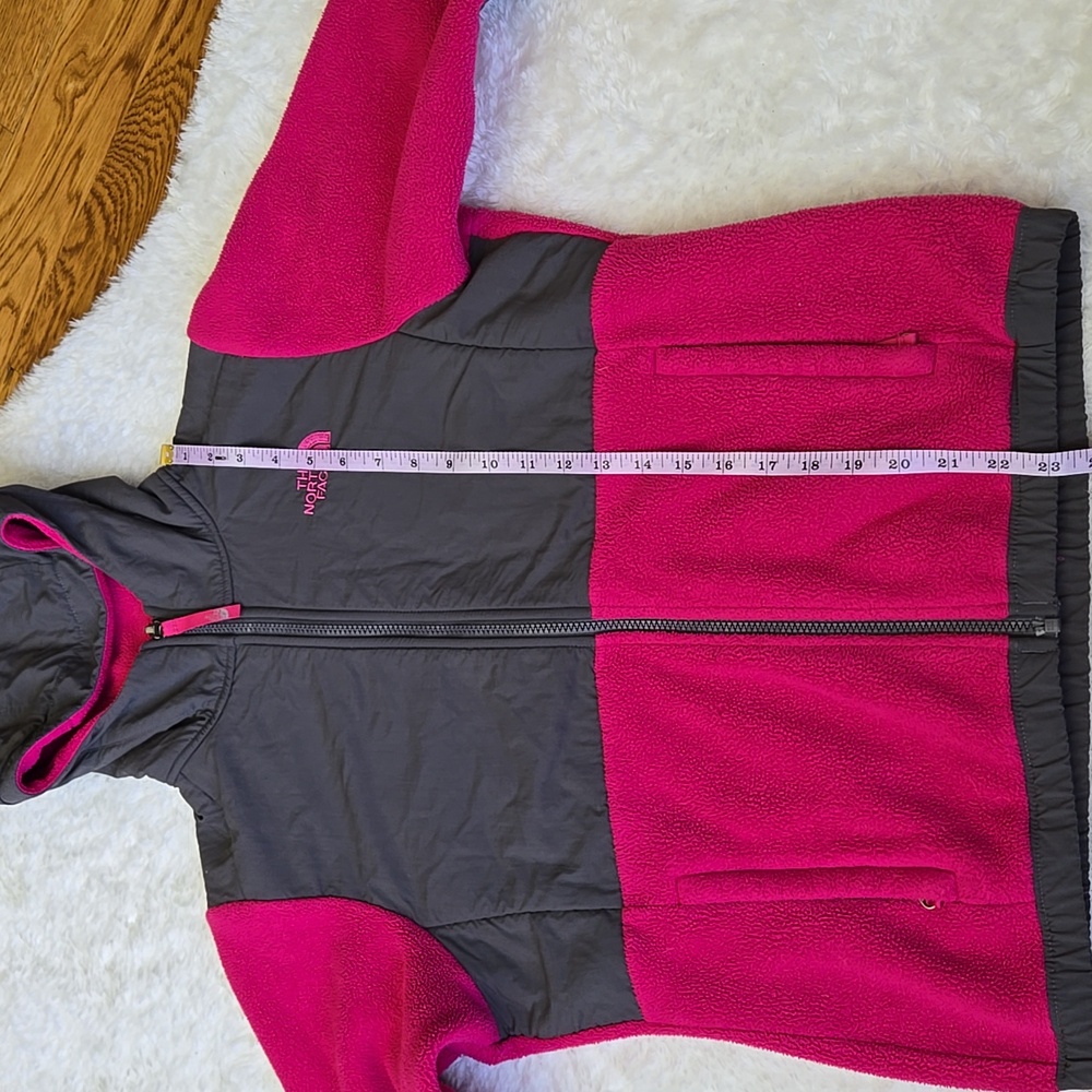 The North Face Pink/Grey Denali Fleece Jacket, Girls Large - Picture 10 of 14